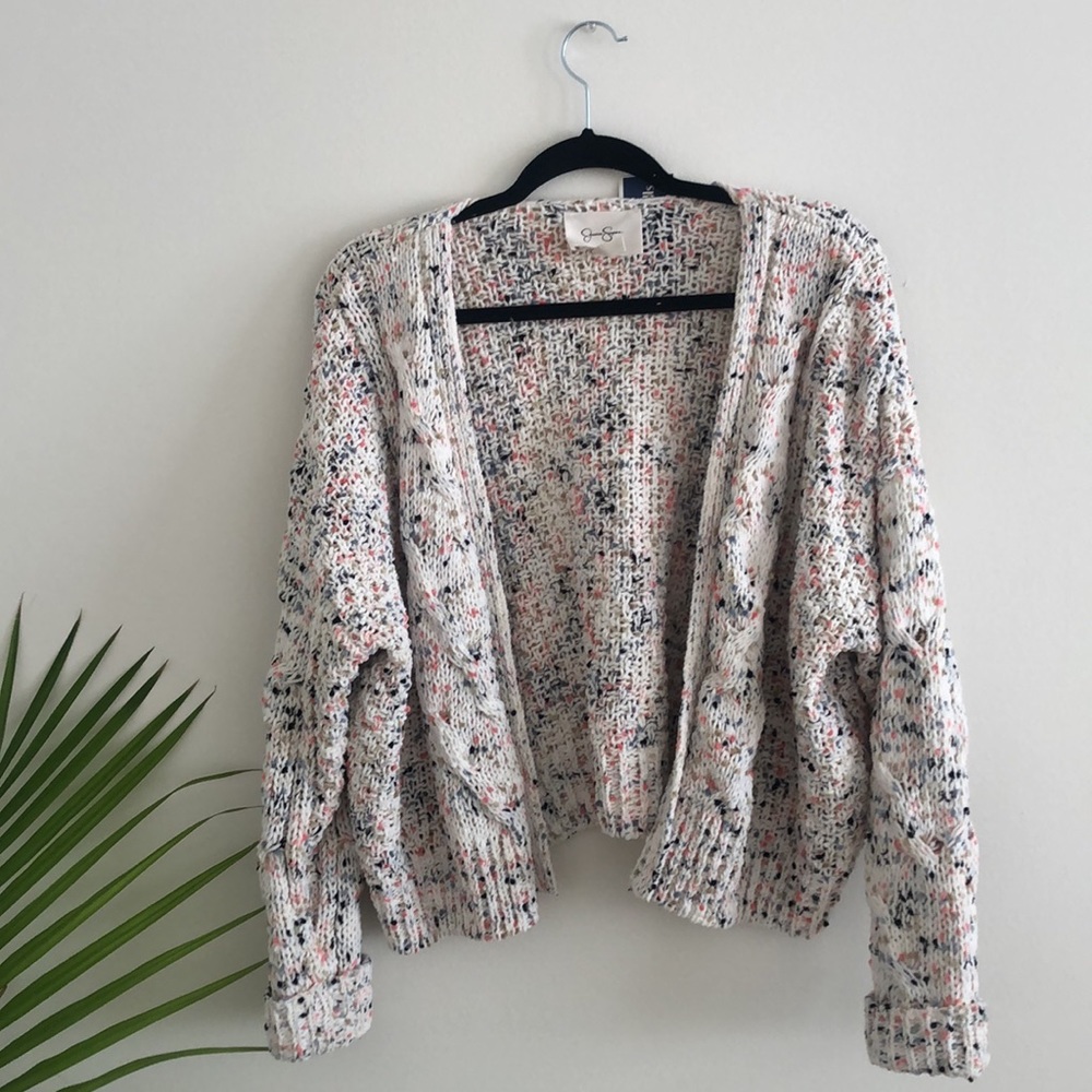 Jessica Simpson Cropped Multicolor Cardigan